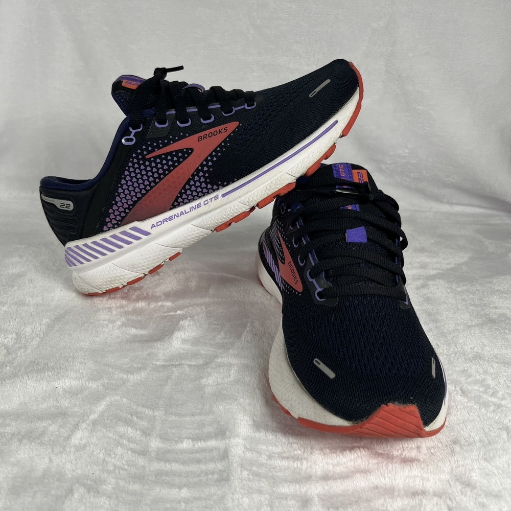 Brooks Adrenaline GTS 22 Womens Running Shoes Navy Purple Pink Size 6.5 B